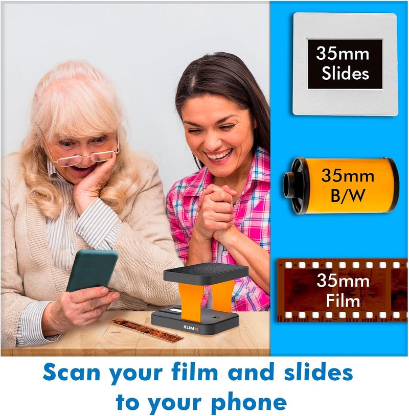 KLIM K2 Mobile Film Scanner 35mm - Positive & Negative Conversion - Photo Scanner - Essential 35mm Film Developing Kit for Home Use - Image 2